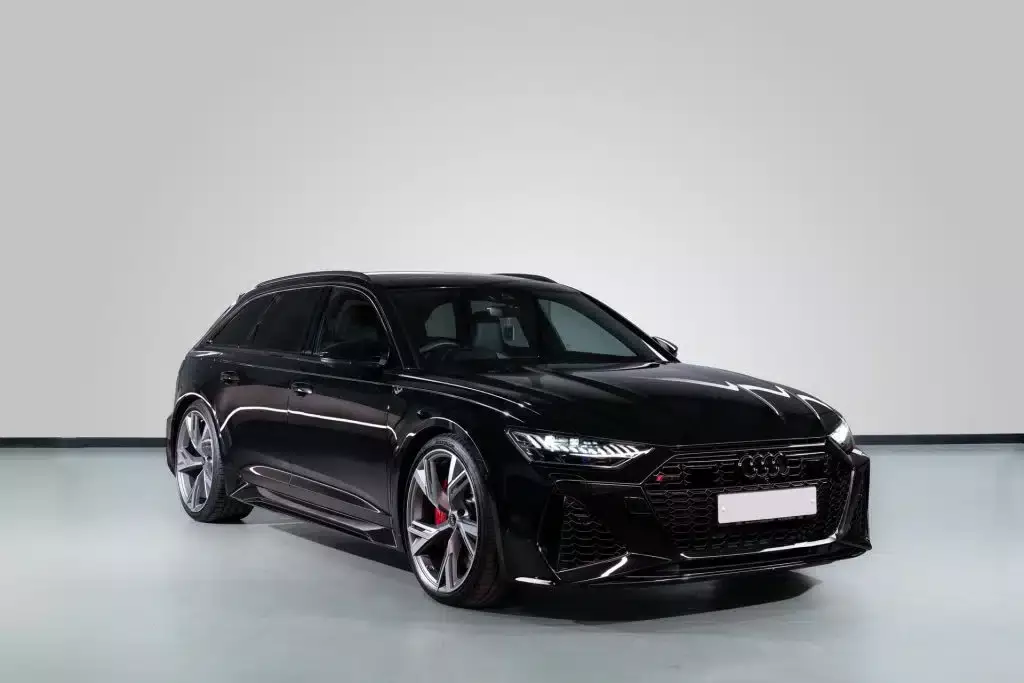 Audi RS6 hire front side view