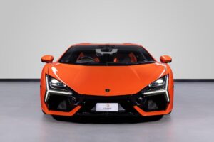 Lamborghini Revuelto Arancio Apodis hybrid V12 supercar hire